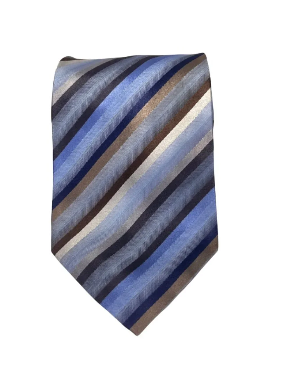Kenneth Cole Reaction Designer Striped Tie Blue Gray Black Copper Gold (3/$15) - Picture 7 of 8